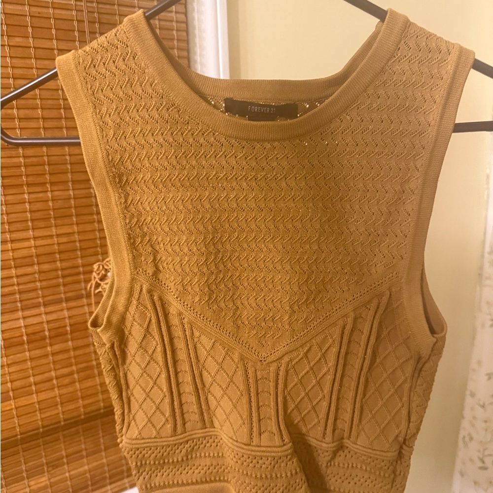 Forever 21 Brown Knit Sleeveless Top